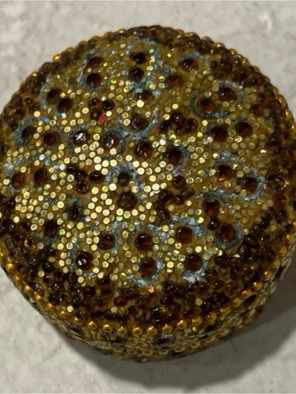 Tiny Circular Beaded Jewelry Box